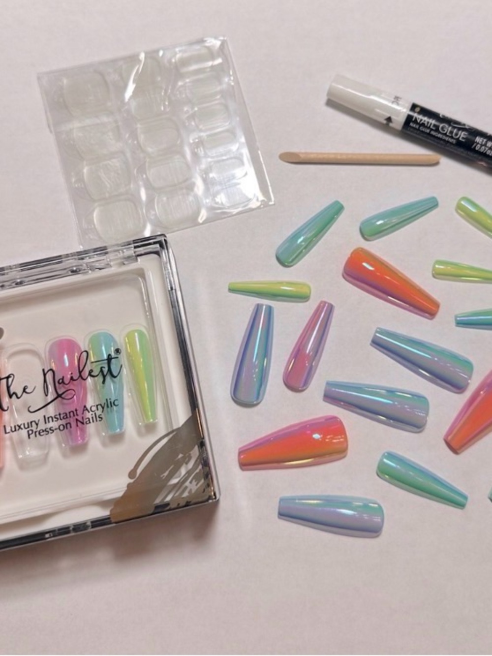 Reflective Chrome Mirror Finish Luxury Instant Acrylic Press-On Nails - Picture 3 of 7
